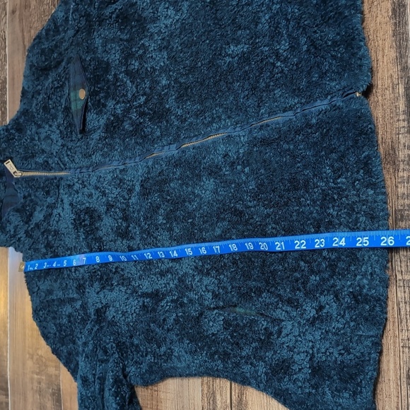 Pendleton Sherpa Teddy Deep Pile Fleece Jacket Fuzzy Full Zip in Teal - Picture 10 of 12
